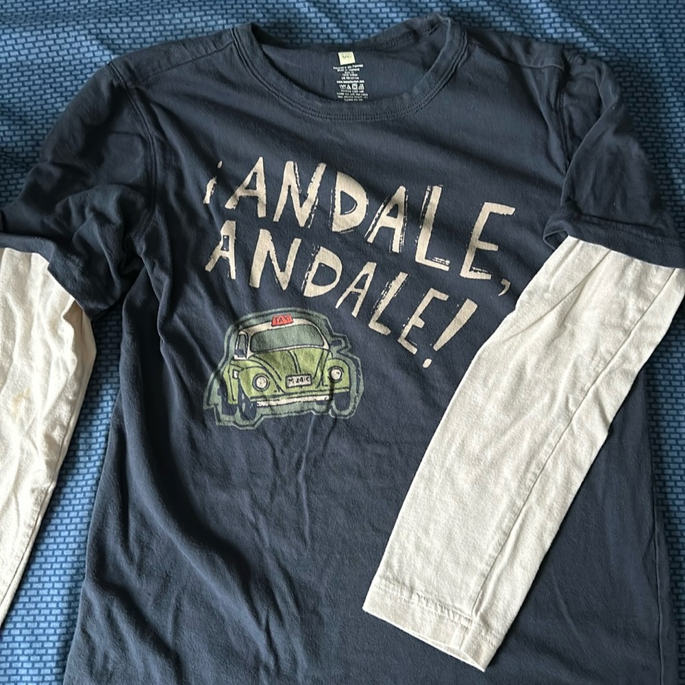 Tea brand long sleeve graphic tee shirt